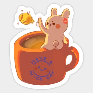 Have a Nice Day! Grumpy Rabbit Sticker